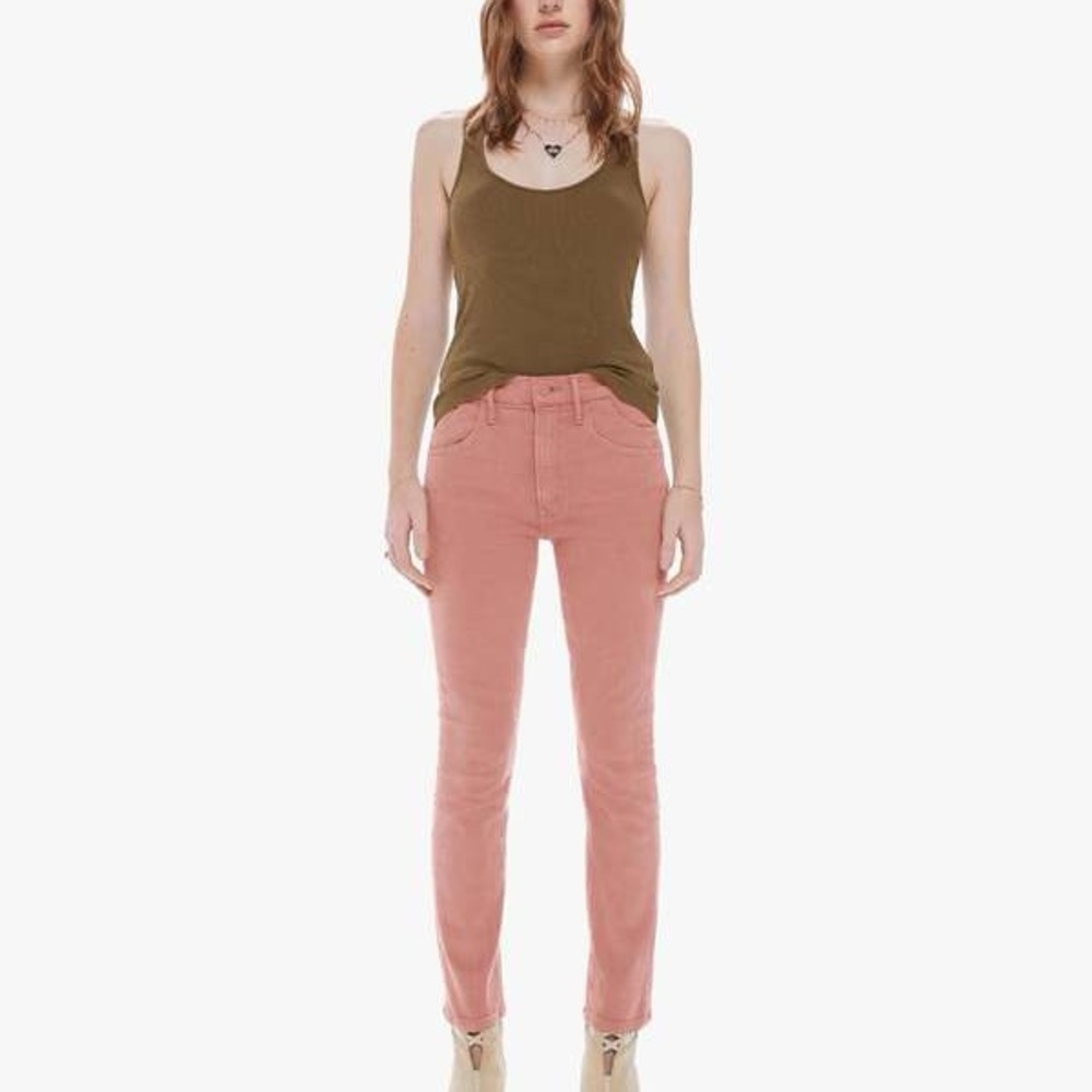 MOTHER The Stash Mid Rise Dazzler Ankle Jeans in Desert Sand
